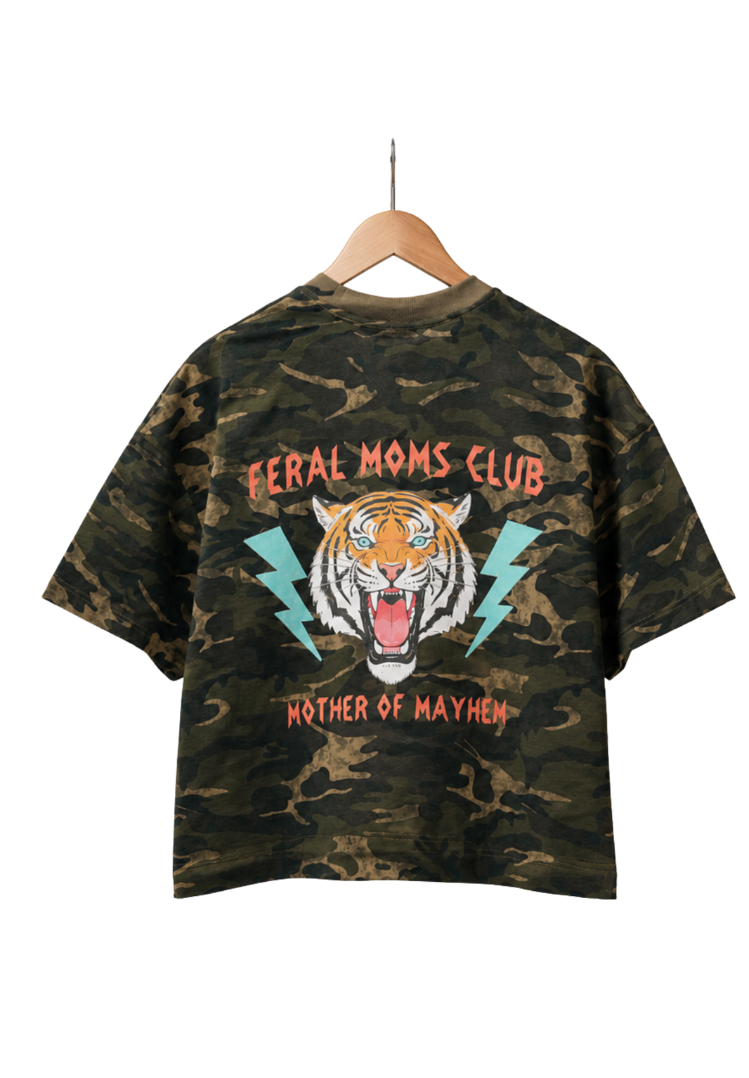 Camo Feral Mom's Tee