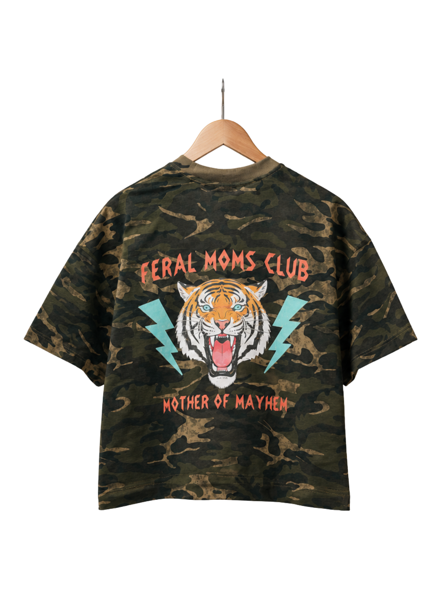 Camo Feral Mom's Tee