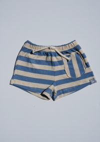 Striped Organic Cotton-Linen Blend Shorts