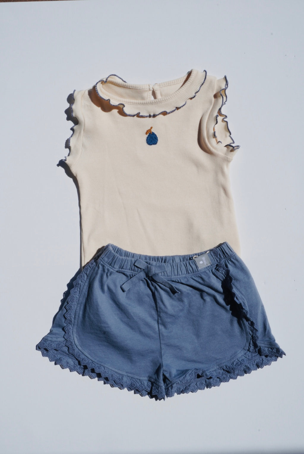 Embroidered Cotton Pull-Up Shorts