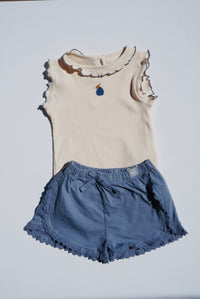 Embroidered Cotton Pull-Up Shorts