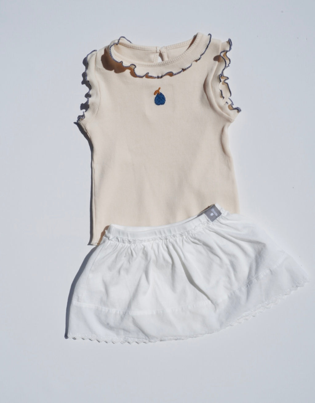 Embroidered Skirt with Diaper Cover