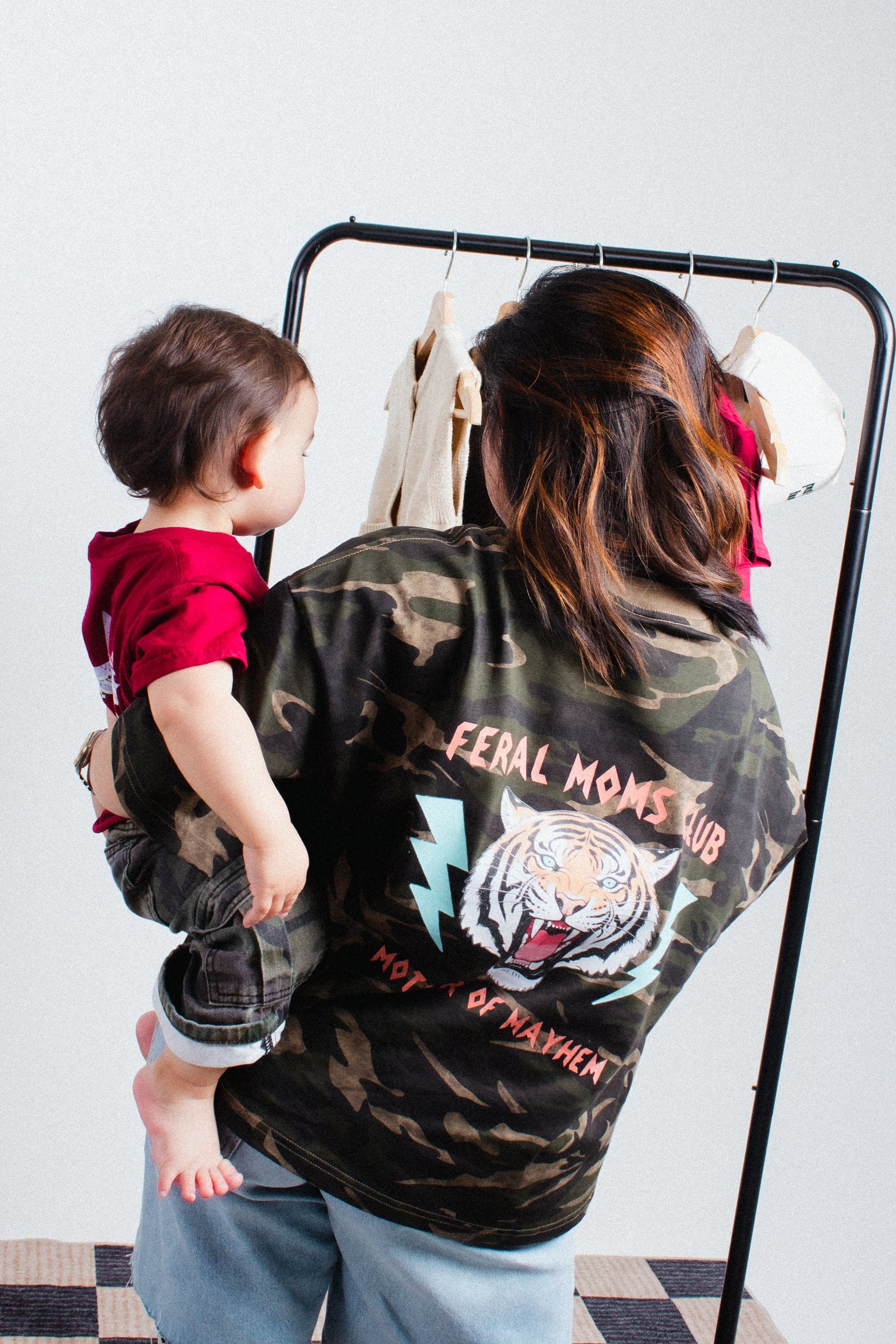 Camo Feral Mom's Tee